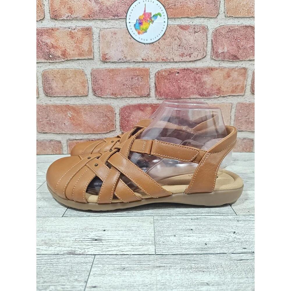 Clarks Elizabelle Sea Leather Fisherman Comfort Sandals Women's Size 9.5